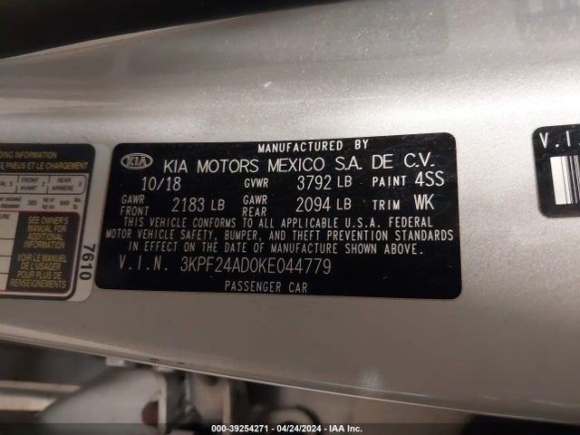 KIA Forte Lxs 2019 3KPF24AD0KE044779 Image 9