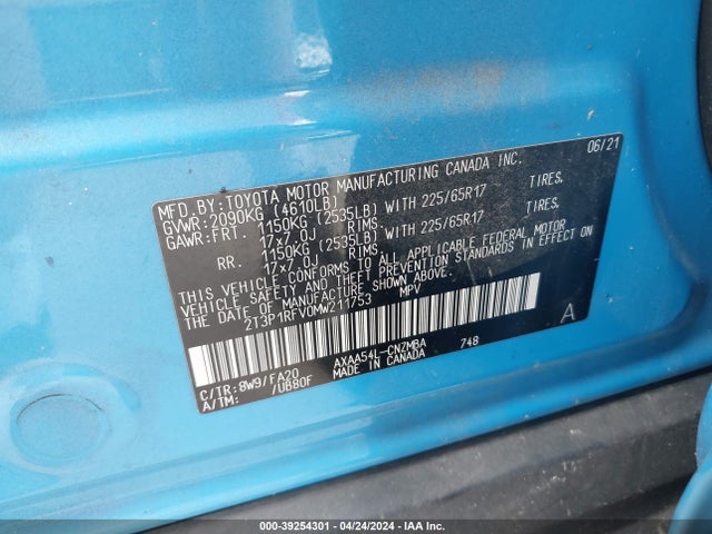 Toyota Rav4 Xle 2021 2T3P1RFV0MW211753 Image 9