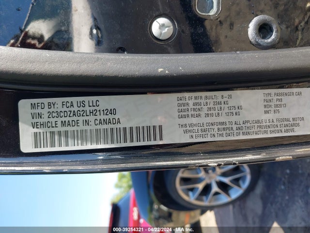 Dodge Challenger Sxt 2020 2C3CDZAG2LH211240 Image 9