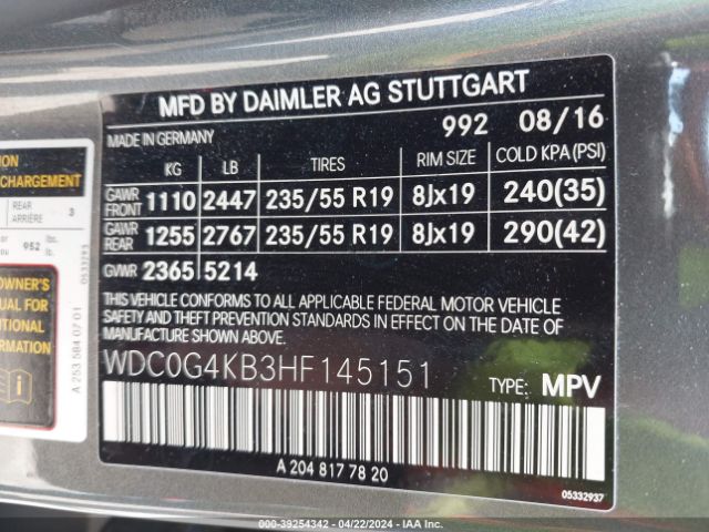 WDC0G4KB3HF145151 Mercedes-Benz Glc 300 4matic