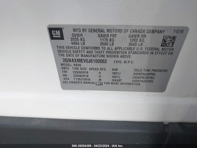 Chevrolet Equinox Premier 2018 2GNAXMEV0J6100062 Image 9
