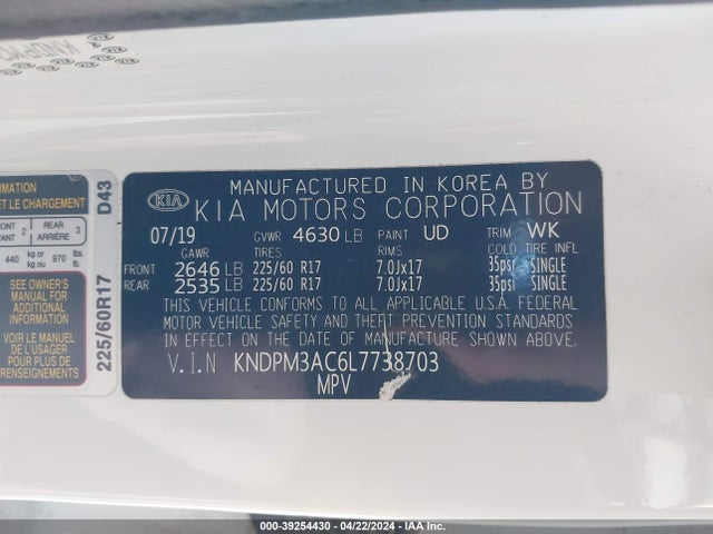KIA Sportage Lx 2020 KNDPM3AC6L7738703 Image 9
