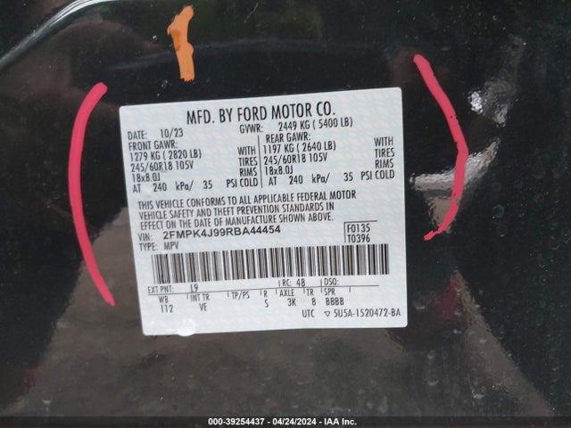 Ford EDGE SEL 2024 2FMPK4J99RBA44454 Image 9