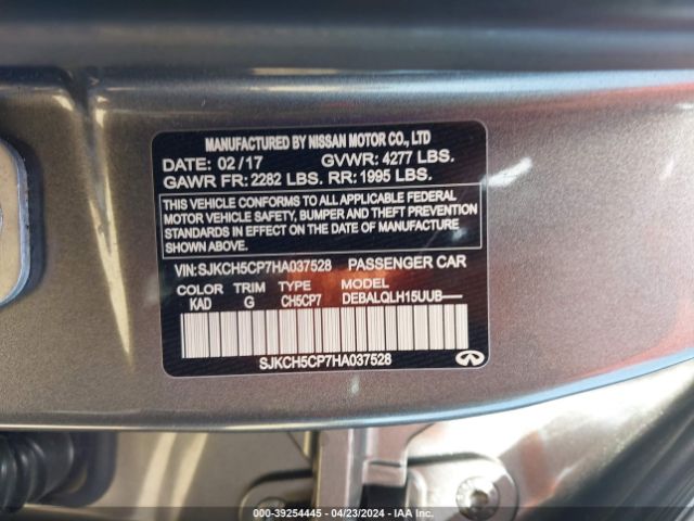 SJKCH5CP7HA037528 Infiniti Qx30 Luxury