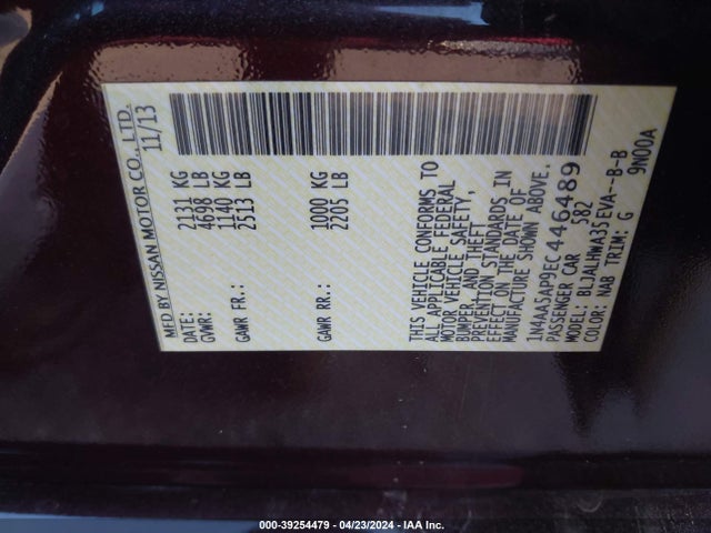 Nissan Maxima 3.5 Sv 2014 1N4AA5AP9EC446489 Image 9