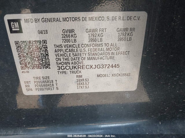 Chevrolet Silverado 1500 2lt 2018 3GCUKRECXJG372445 Image 9