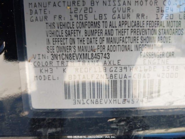 Nissan Versa Sv Xtronic Cvt 2021 3N1CN8EVXML845743 Image 9
