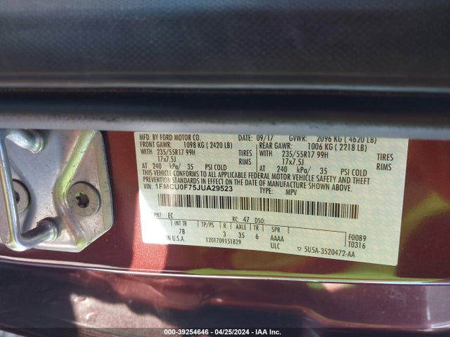 Ford ESCAPE S 2018 1FMCU0F75JUA29523 Image 9