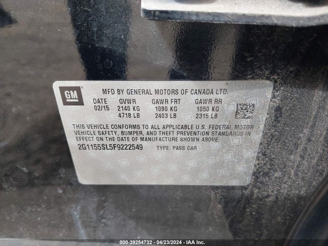 Chevrolet Impala 1lz 2015 2G1155SL5F9222549 Image 9