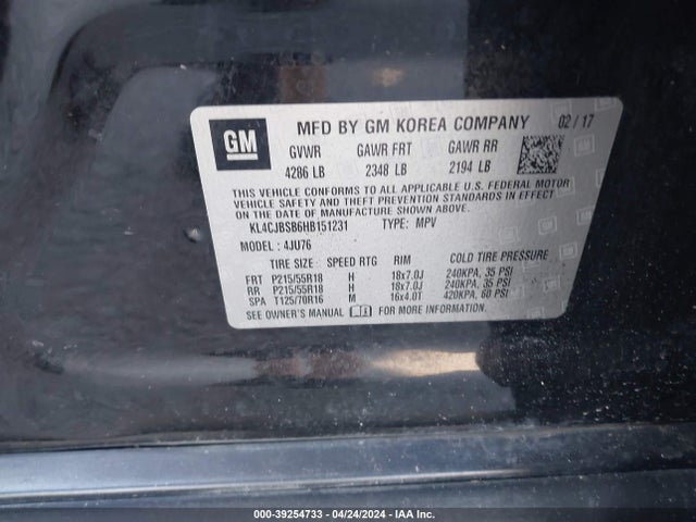 KL4CJBSB6HB151231 Buick Encore Preferred Ii