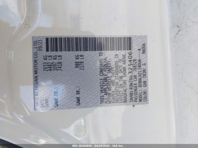 1N4BL4DW2RN325406 Nissan Altima Sv Intelligent Awd
