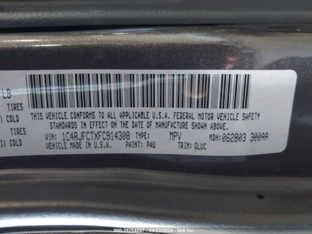 1C4RJFCTXFC914308 Jeep Grand Cherokee Overland