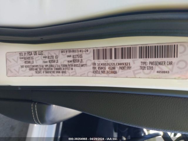 1C4SDJGJXLC283835 Dodge Durango Srt Awd