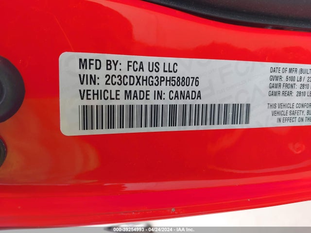 Dodge CHARGER GT 2023 2C3CDXHG3PH588076 Image 9
