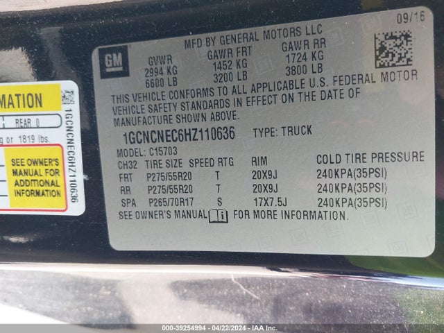 Chevrolet Silverado 1500 Wt 2017 1GCNCNEC6HZ110636 Image 9