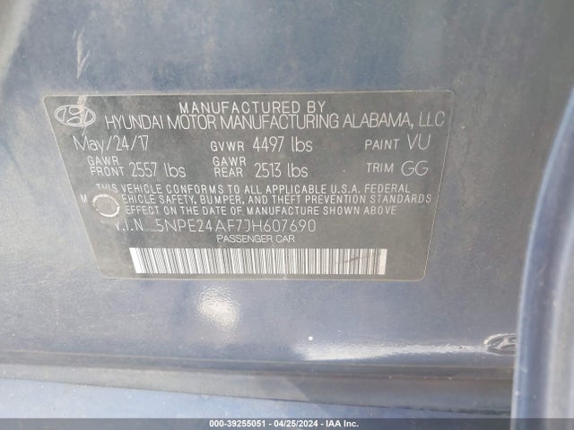 Hyundai SONATA SE 2018 5NPE24AF7JH607690 Image 9