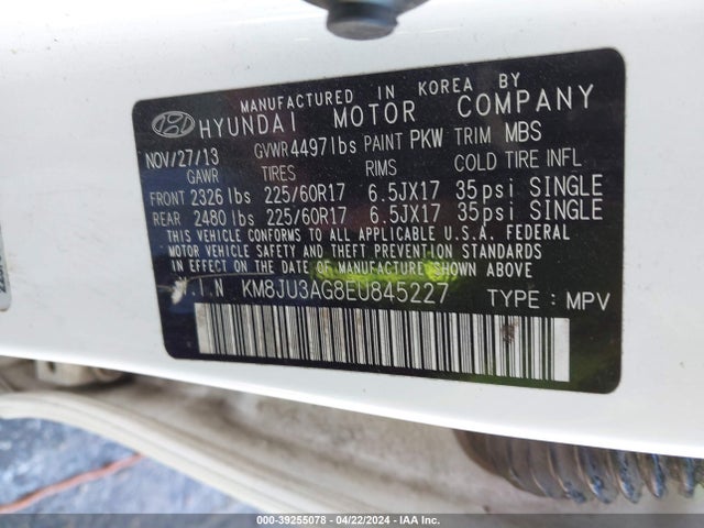 Hyundai TUCSON SE 2014 KM8JU3AG8EU845227 Image 9