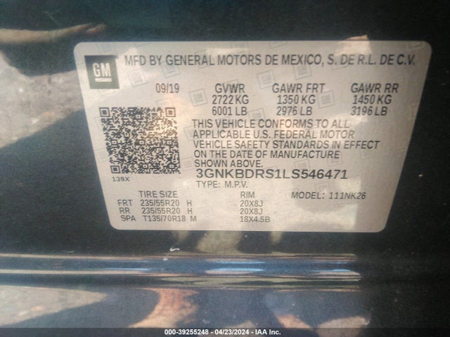 Chevrolet Blazer Fwd 3lt 2020 3GNKBDRS1LS546471 Image 9