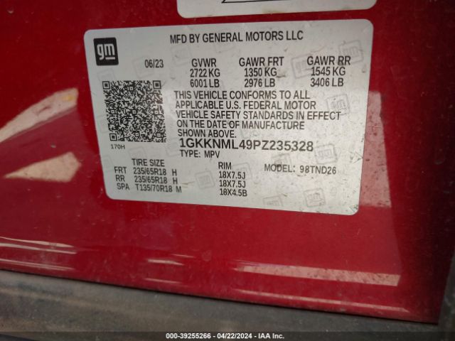 1GKKNML49PZ235328 GMC Acadia Fwd Slt