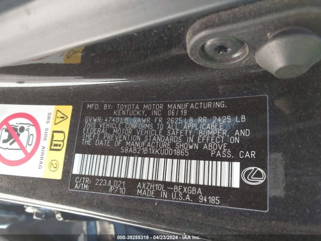 58AB21B1XKU001865 Lexus ES 300H