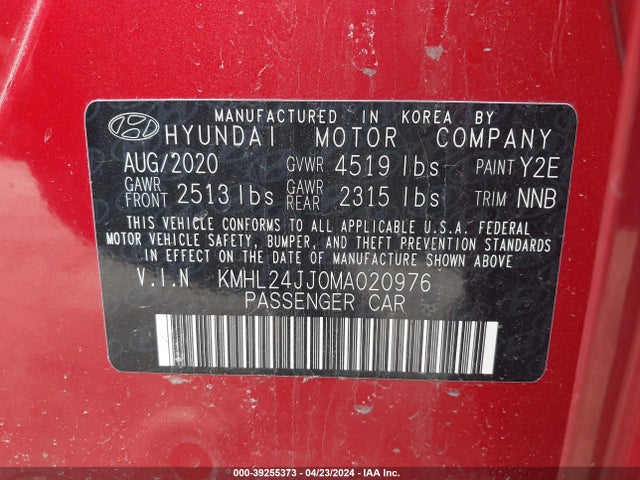 Hyundai Sonata Blue 2021 KMHL24JJ0MA020976 Image 9