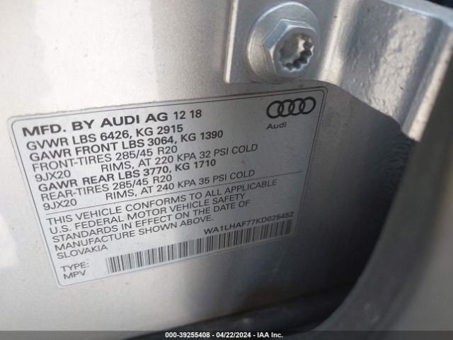 2019 AUDI Q7 WA1LHAF77KD025452 Photo 8