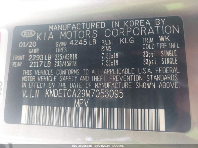KNDETCA29M7053095 KIA Seltos Sx Turbo