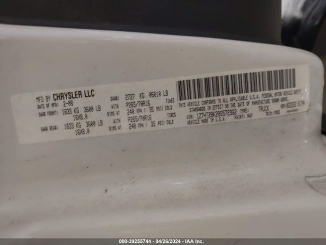 2008 MITSUBISHI RAIDER 1Z7HT28K28S572932 Photo 8