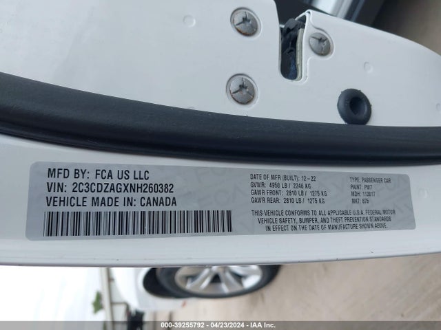 Dodge Challenger Sxt 2022 2C3CDZAGXNH260382 Image 9
