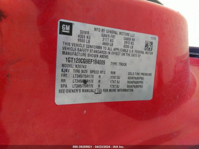1GT120CG9EF184009 GMC Sierra 2500hd Sle
