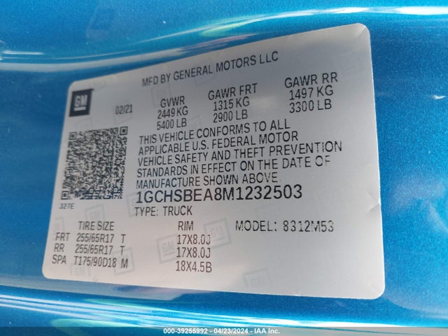 Chevrolet Colorado 2wd  Long Box Wt 2021 1GCHSBEA8M1232503 Image 9