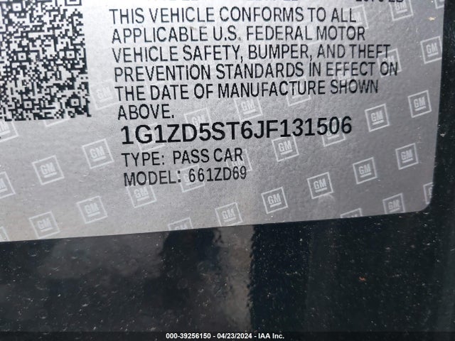 Chevrolet MALIBU LT 2018 1G1ZD5ST6JF131506 Image 9