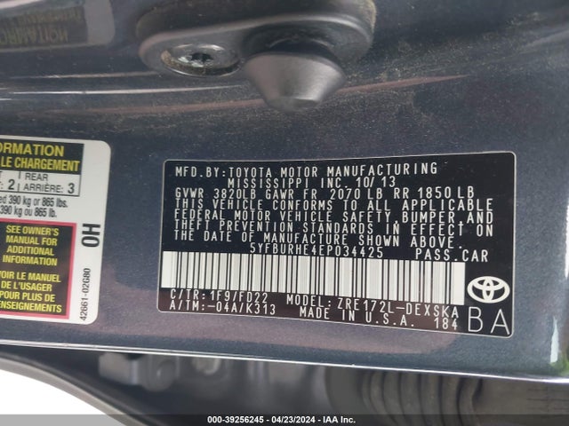 Toyota Corolla S Plus 2014 5YFBURHE4EP034425 Image 9