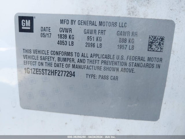 Chevrolet MALIBU 1LT 2017 1G1ZE5ST2HF277294 Image 9