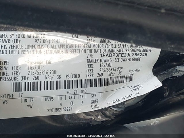 Ford FOCUS SE 2018 1FADP3FE2JL265249 Image 9