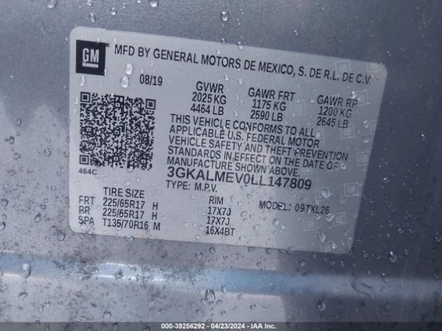 3GKALMEV0LL147809 GMC Terrain Fwd Sle