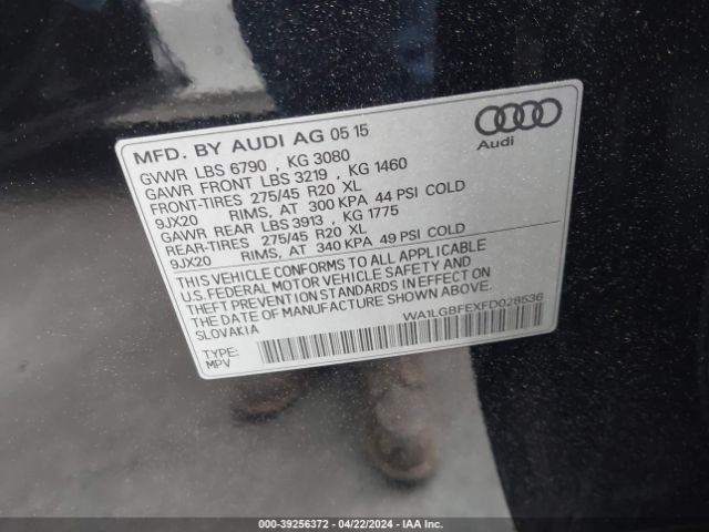WA1LGBFEXFD028536 Audi Q7 3.0t Premium