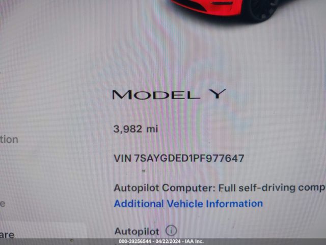 7SAYGDED1PF977647 Tesla Model Y Rwd