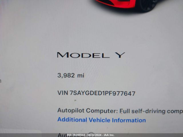 7SAYGDED1PF977647 Tesla Model Y Rwd