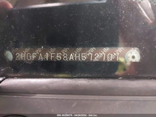 2010 Honda Civic Lx მანქანა იყიდება აუქციონზე, vin: 2HGFA1F58AH572707, აუქციონის ნომერი: 39256576