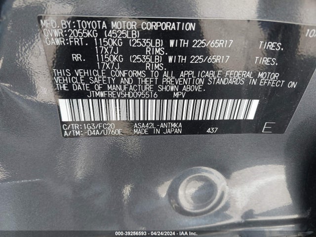 Toyota Rav4 Xle 2017 JTMWFREV5HD095516 Image 9
