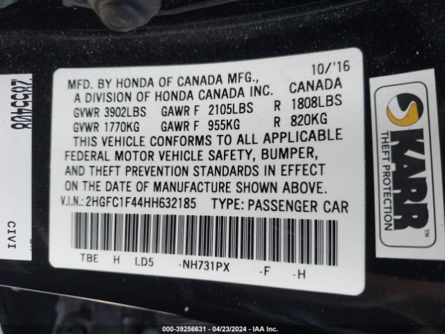 2HGFC1F44HH632185 Honda Civic Ex-t