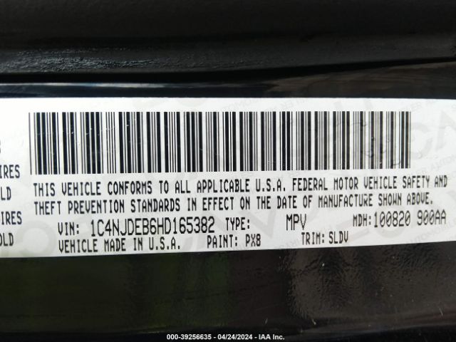 1C4NJDEB6HD165382 Jeep Compass High Altitude 4x4
