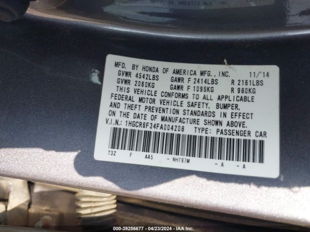 1HGCR6F34FA004208 Honda ACCORD HYBRID