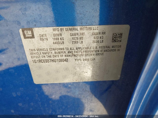 Chevrolet VOLT LT 2017 1G1RC6S57HU108042 Image 9
