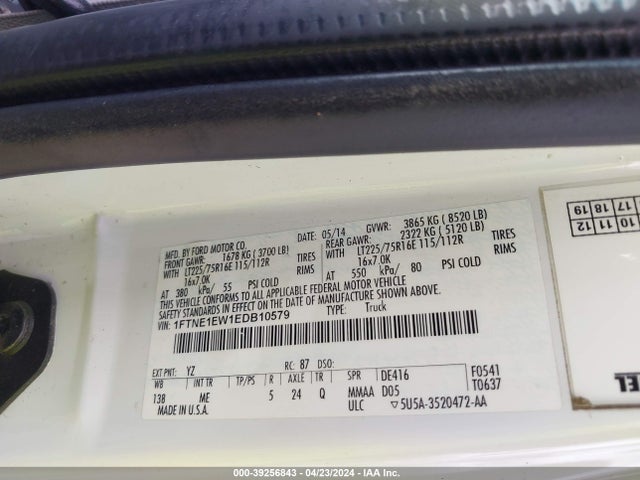 Ford E-150 Commercial 2014 1FTNE1EW1EDB10579 Image 9