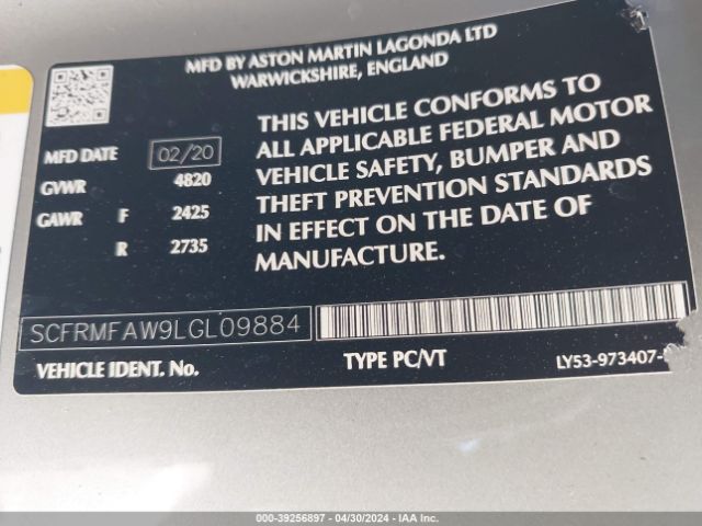 2020 ASTON MARTIN DB11 SCFRMFAW9LGL09884 Photo 8