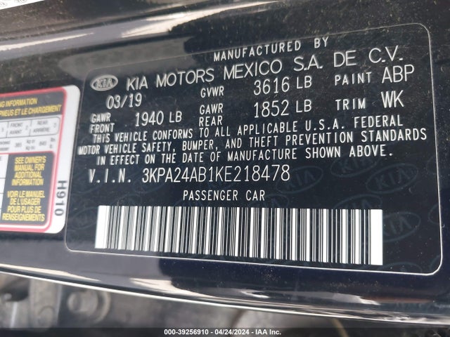 KIA RIO S 2019 3KPA24AB1KE218478 Image 9