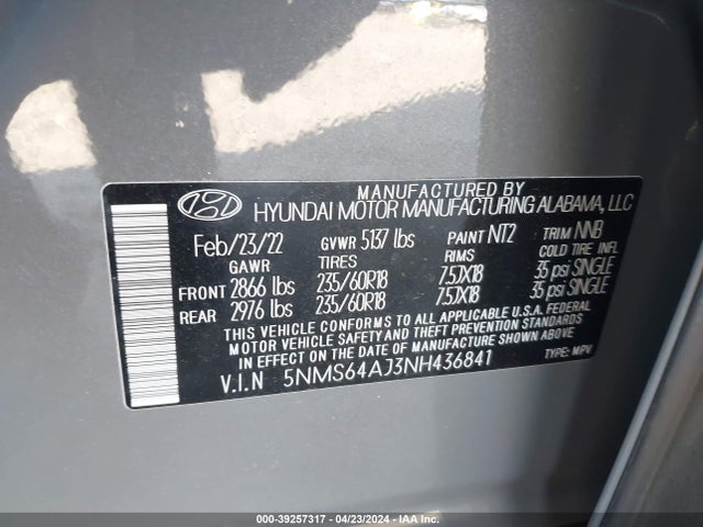 Hyundai Santa Fe Xrt 2022 5NMS64AJ3NH436841 Image 9