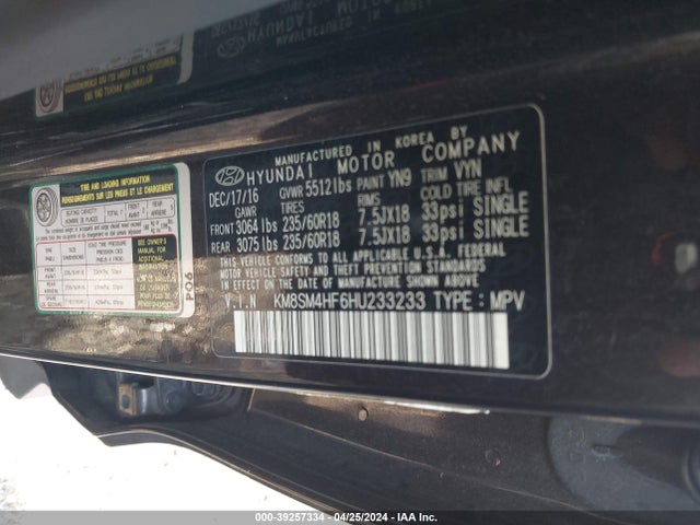 Hyundai Santa Fe Se 2017 KM8SM4HF6HU233233 Image 9